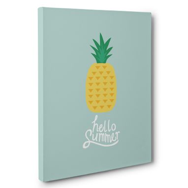 Custom Made Hello Summer Pineapple Canvas Wall Art