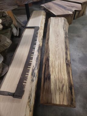 Custom Made Spalted Oak Bench Great For Dinning Table Rugged And Last A Life Time