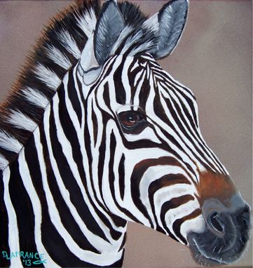 Custom Made Colorful Zebra Oil Painting