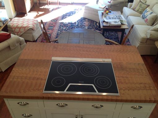 Custom Made Butcher Block Island Counter Top With Cut-Out