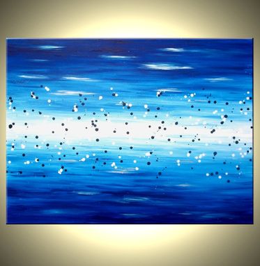Custom Made Blue Abstract Painting, Original Contemporary Abstract Art, Blue Ocean Acrylic Painting