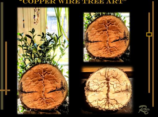 Custom Made Wire Tree, Sculpture, Rustic Decor, Wood Anniversary Gift