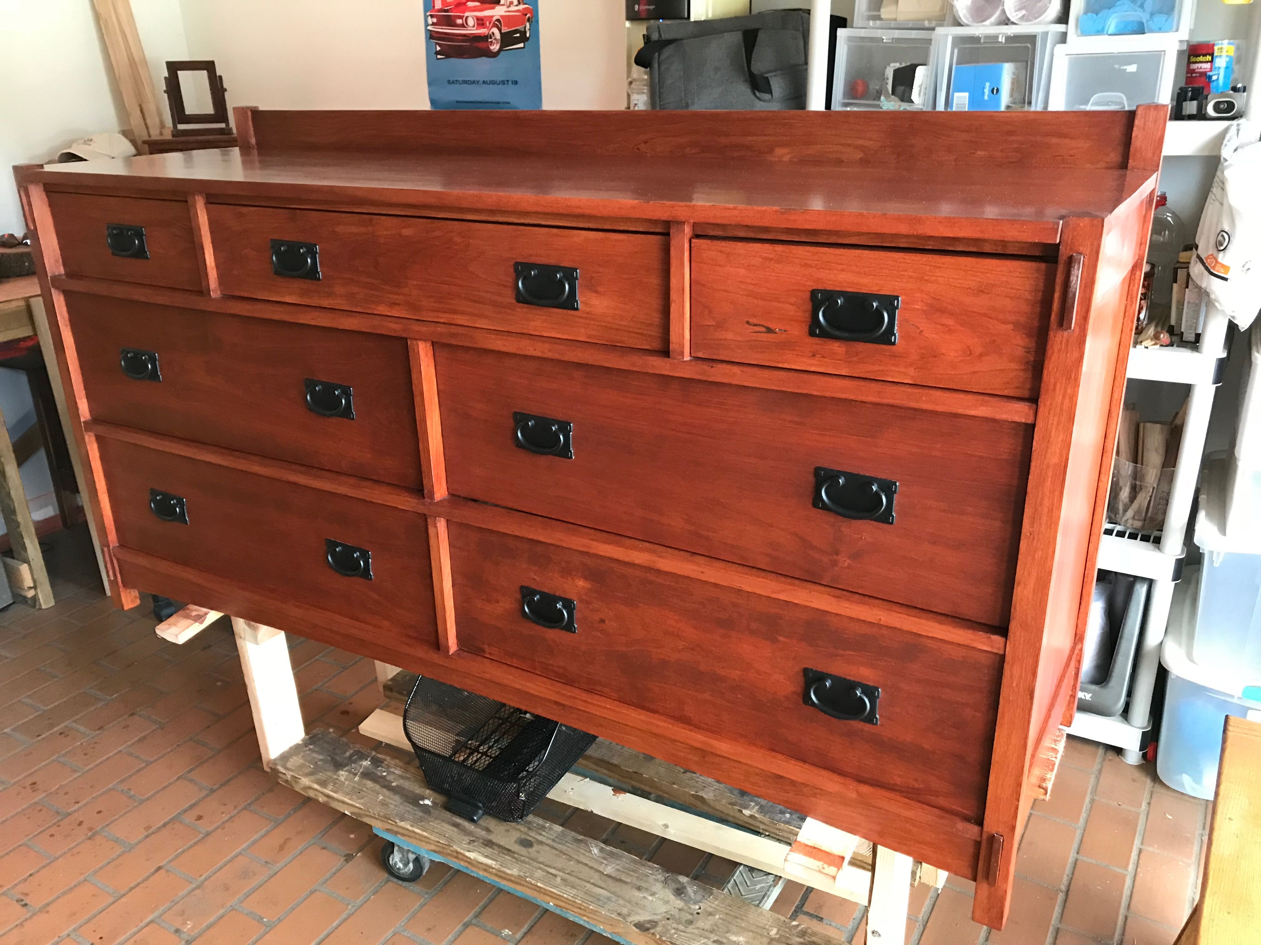 Hand Crafted Mission Style 7 Drawer Dresser Cherry By Florida