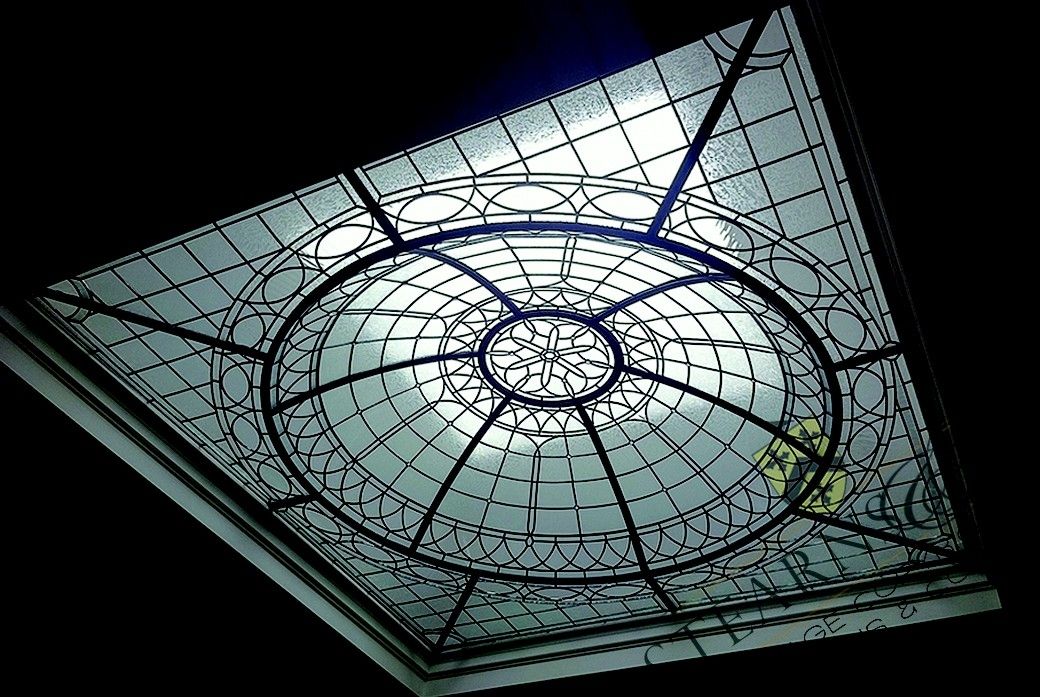 Handmade 10 X 10 Leaded Glass Ceiling Dome By Stearns Co