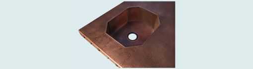 Custom Made Copper Countertop With Octagonal Sink & Clavos