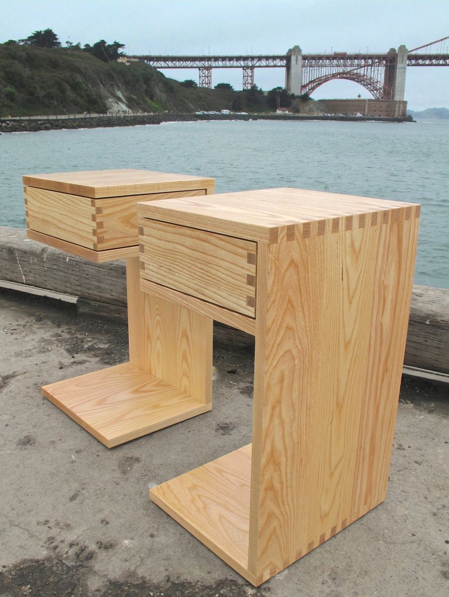 Buy Custom Made Side Tables Floating E Box Joint, made to order