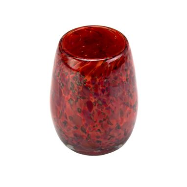 Custom Made Votive Candle Holder. Hand Blown Art Glass In Red.