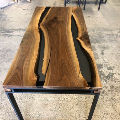 Custom Made Walnut & Grey Resin Desk
