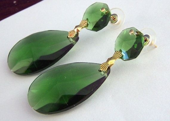 Custom Made Earrings Emerald Green Custom Made Earrings Emerald Green Large