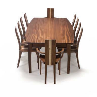 Custom Made Handmade Dining Table In Solid Wood "Beetleback"