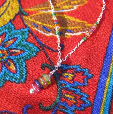 Custom Made Girls Rainbow Silver Necklace - Free Shipping