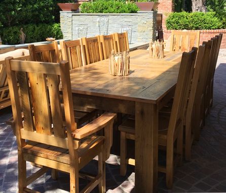 Custom Made Reclaimed Barn Wood Dining Table And Chairs