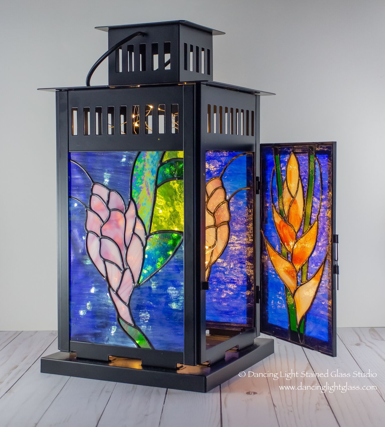 Custom Stained Glass Lanterns by Dancing Light Stained Glass Studio