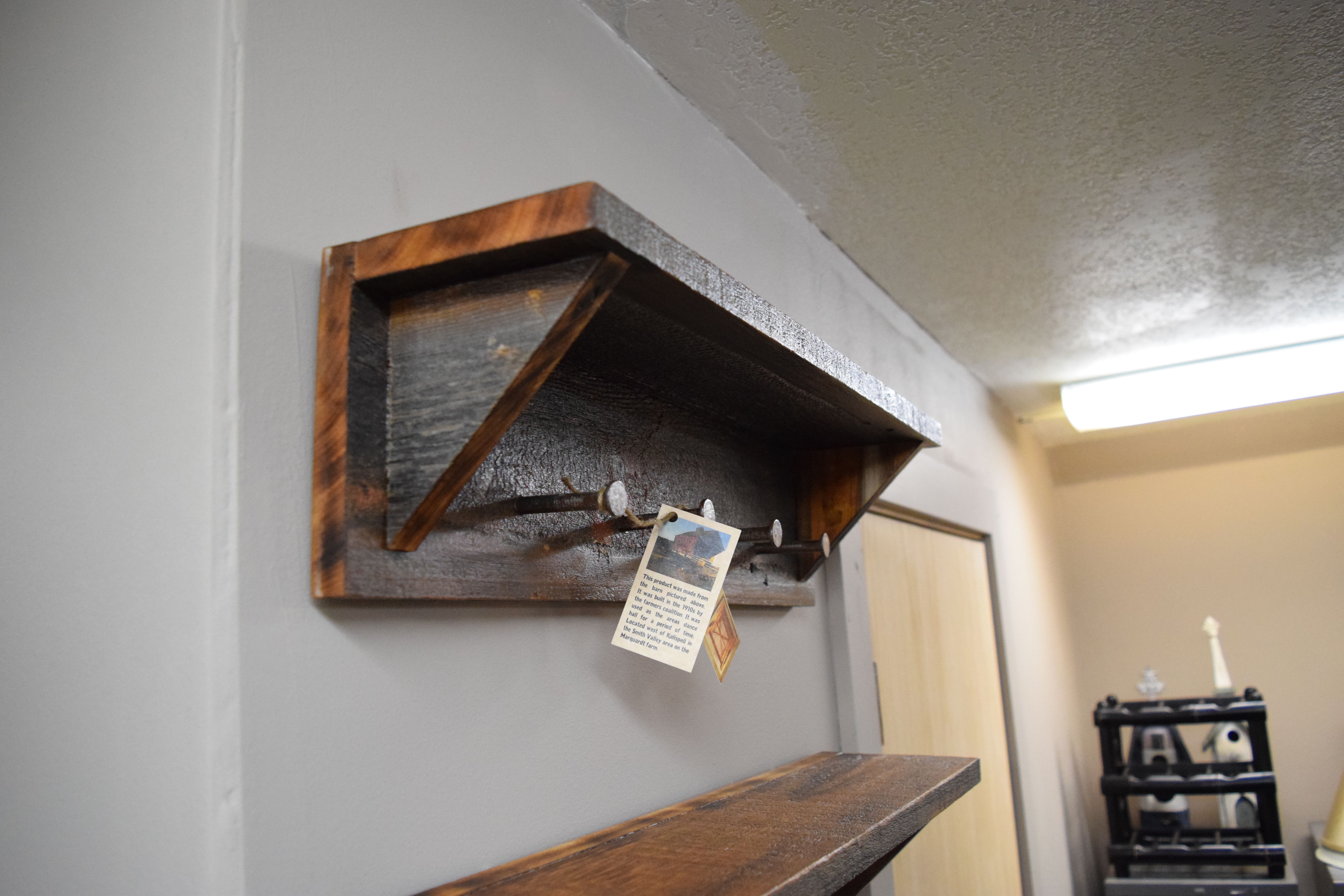 Rustic Wood Coat Rack with Shelf