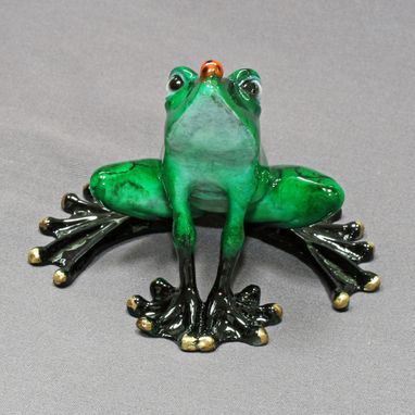 Custom Made Bronze Frog Figurine Statue Sculpture Art