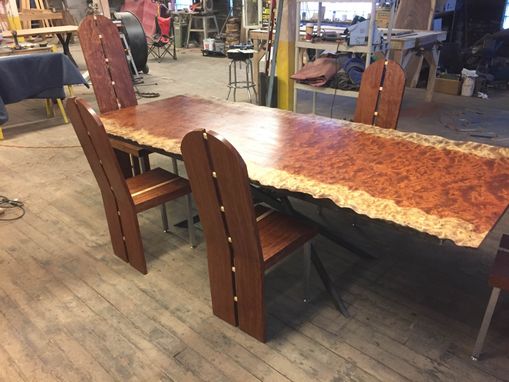 Custom Made Bubinga And Curly Maple Dining Chairs