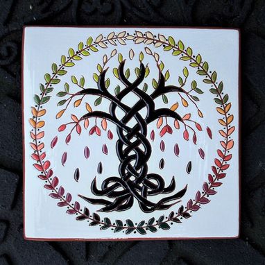 Custom Made Tree Of Life Celtic Tile Trivet