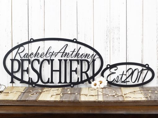 Custom Made Family Name Established Year Oval Metal Signs
