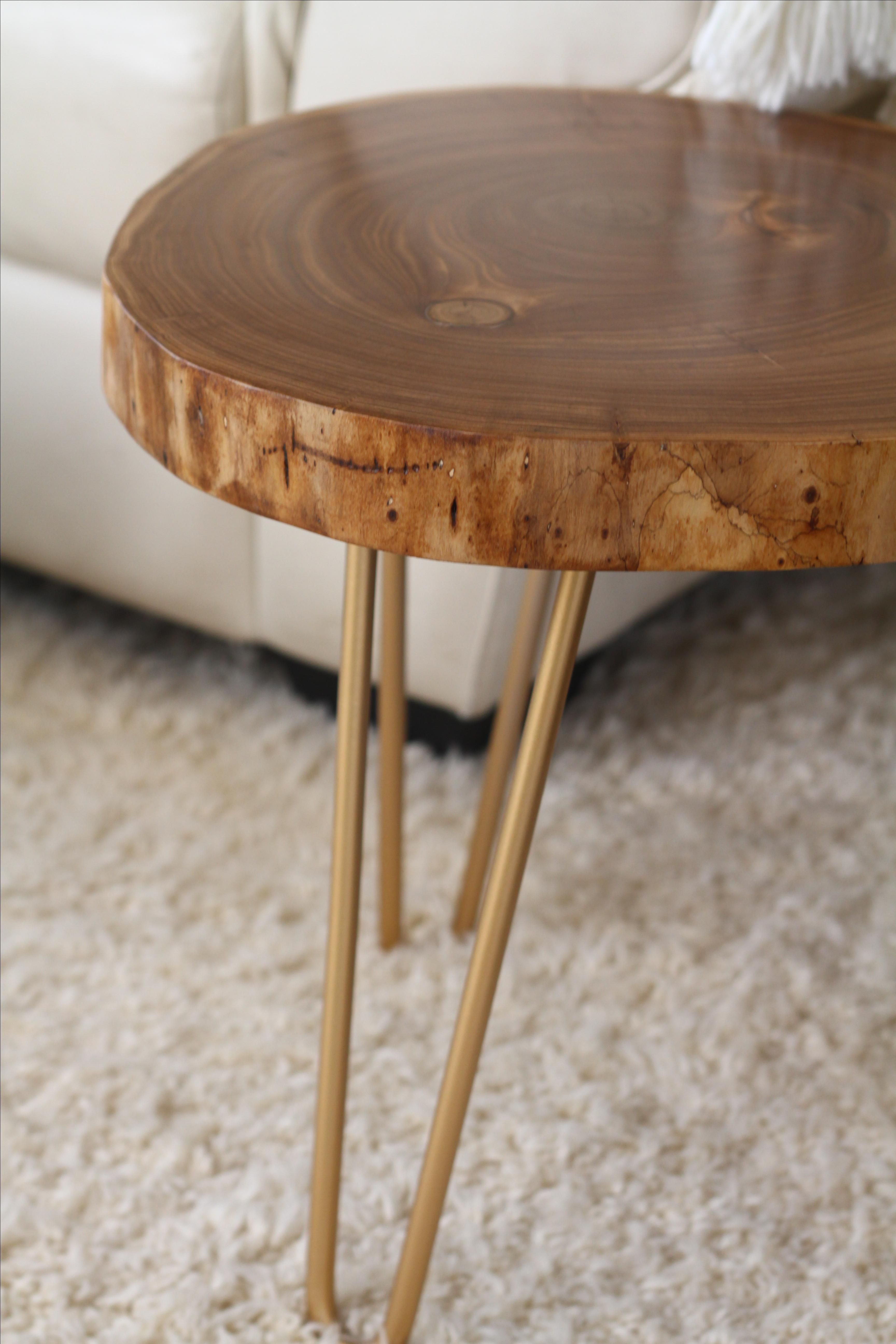 Buy Hand Crafted Round Cut Live Edge End Table, made to order from Anew Nature Furniture