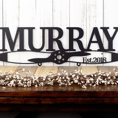 Custom Made Family Last Name Metal Sign, Metal House Number Sign, Airplane Propeller, Aviation Gift