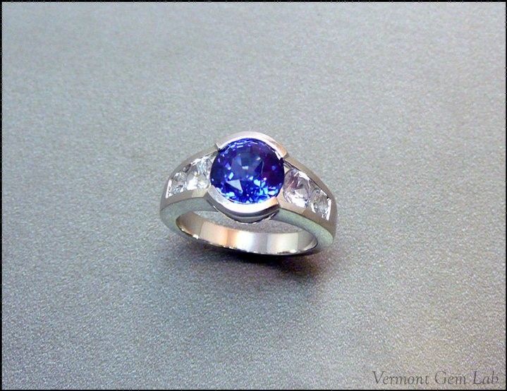 Hand Made Channel Set Sapphire And Diamond Ring by Vermont Gem Lab ...