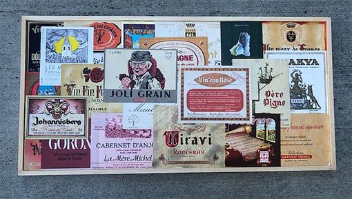 Custom Made Wine Bottle Label Collage, Label Collage, Collage With Frame