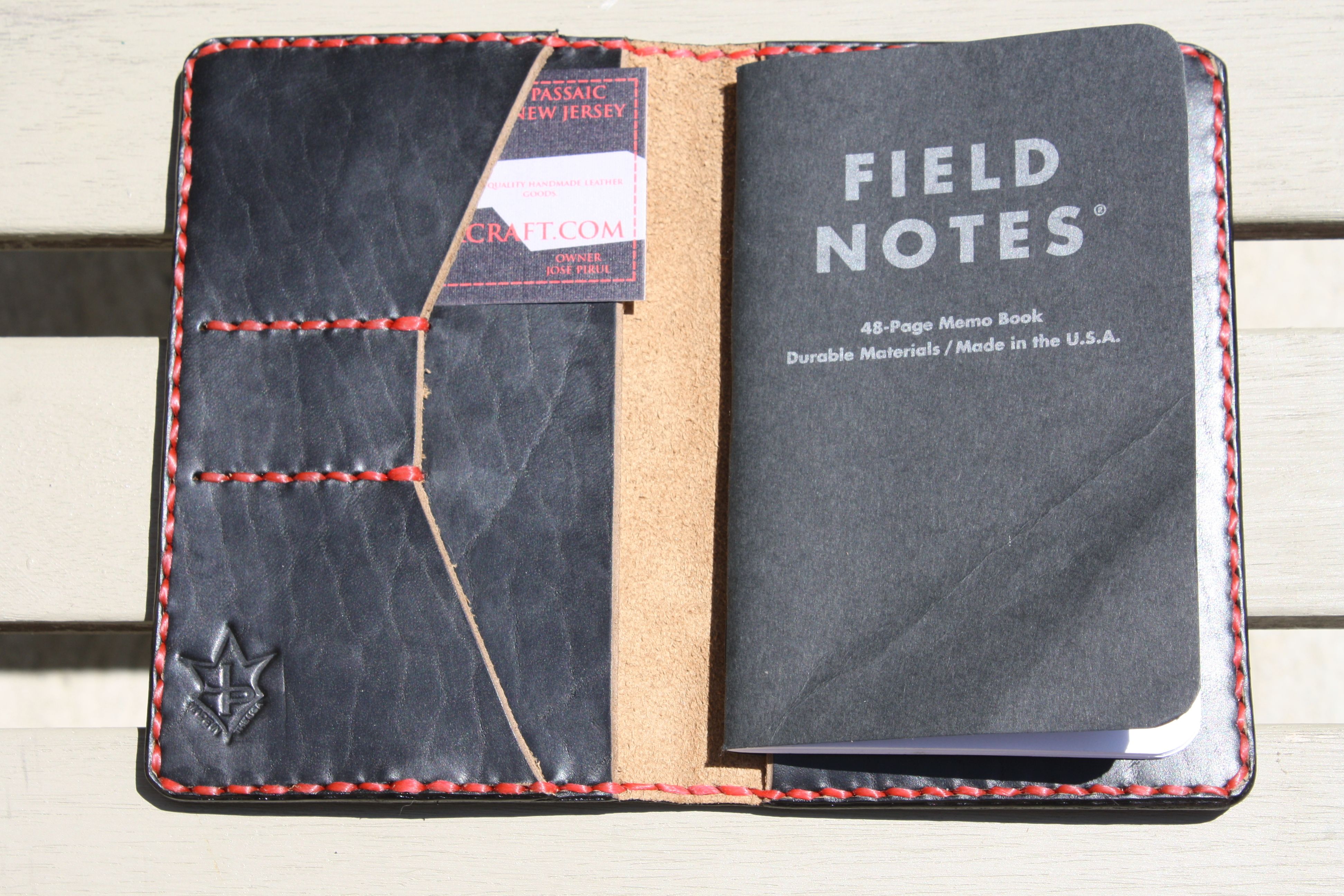 Buy a Custom Made Handmade Horween Chromexcel Black Leather Field Notes