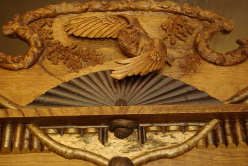 Custom Made Adirondack Rustic Armoire Cabinet With Owl Carvings
