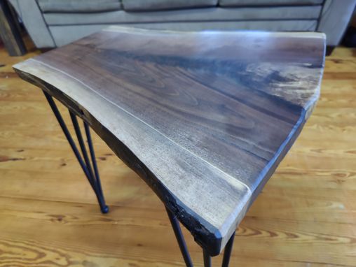 Custom Made Live Edge Coffee Or Side Table Made From Solid Black Walnut
