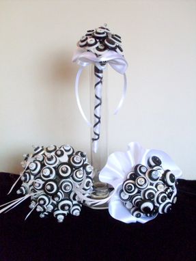 Custom Made Tuxedo Black And White Buttons Bridal Bouquet