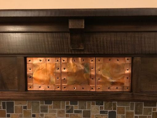 Custom Made Maple Fireplace Surround With Copper Accent