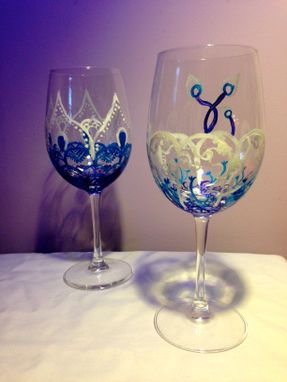 Custom Made Custom Made Flower Design Wine Glasses