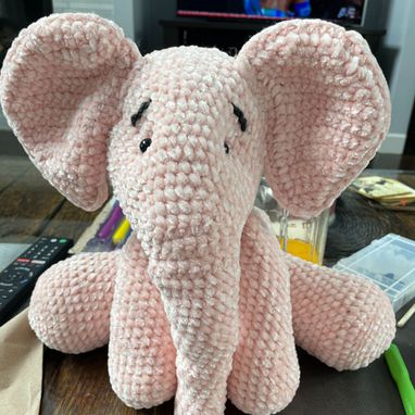 Custom Made Elephant Crochet Doll, Cute Doll, Hand Made Doll