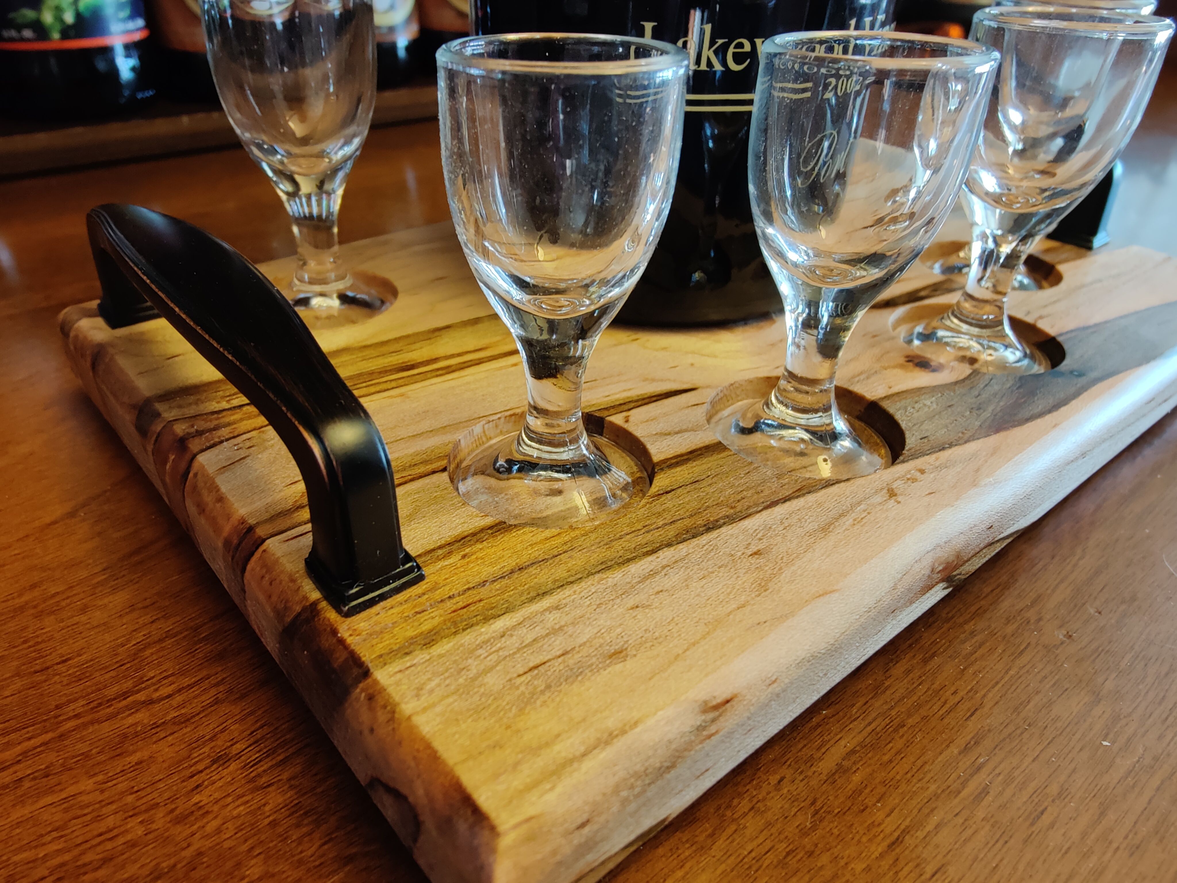 Custom Made Wine Tasting Flight And Display Tray by BCN Woodcrafts