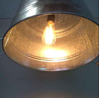 Custom Made Galvanized Pail Tub Bucket Pendant Light