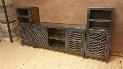 Custom Made Industrial Entertainment Center #013s • By Iefco