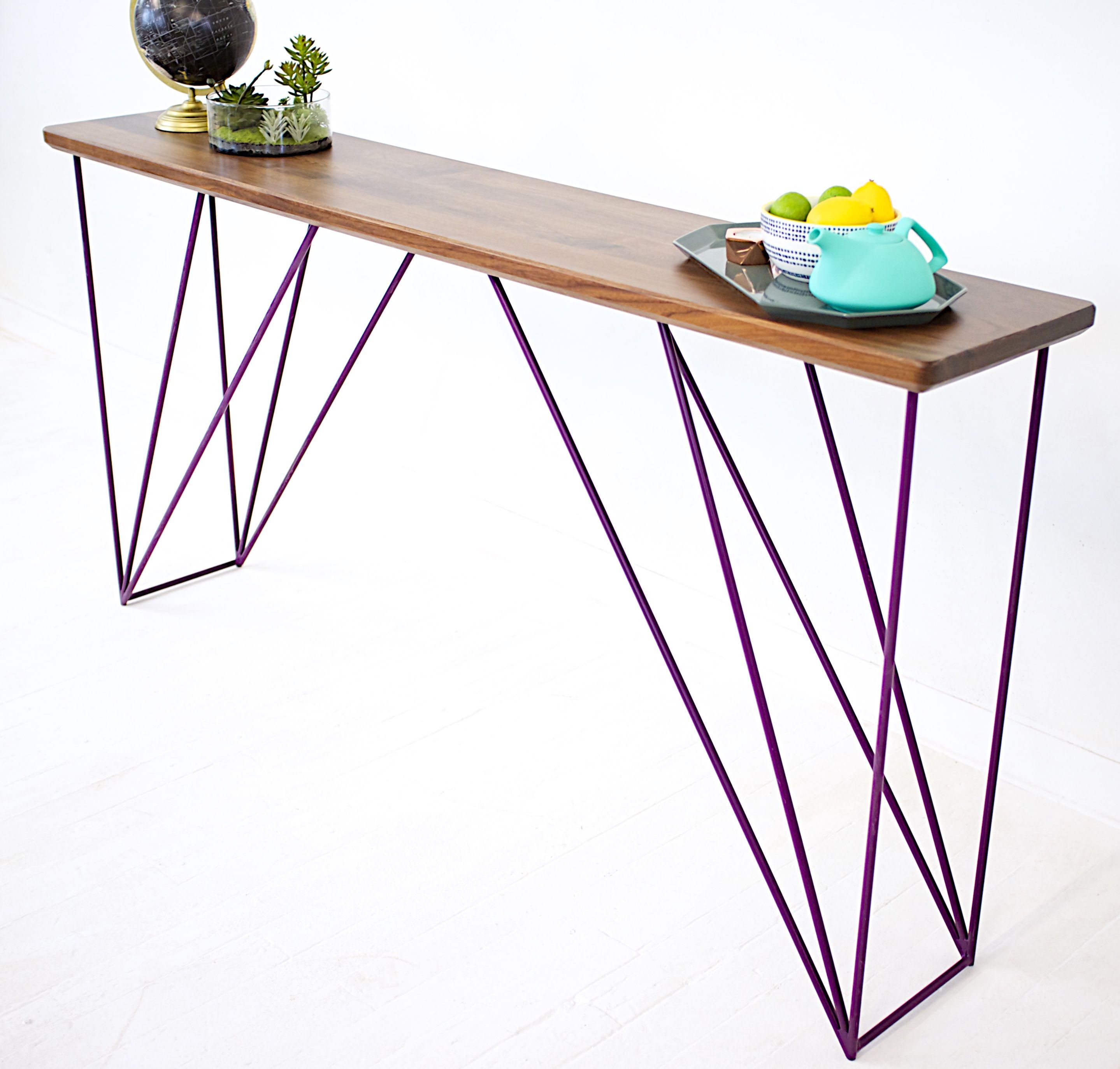 Custom Made Modern Walnut Console Table by Moderncre8ve