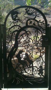 Custom Made Metal Art Gate Sale Pedestrian Walk Thru Custom Iron Steel Garden Entry