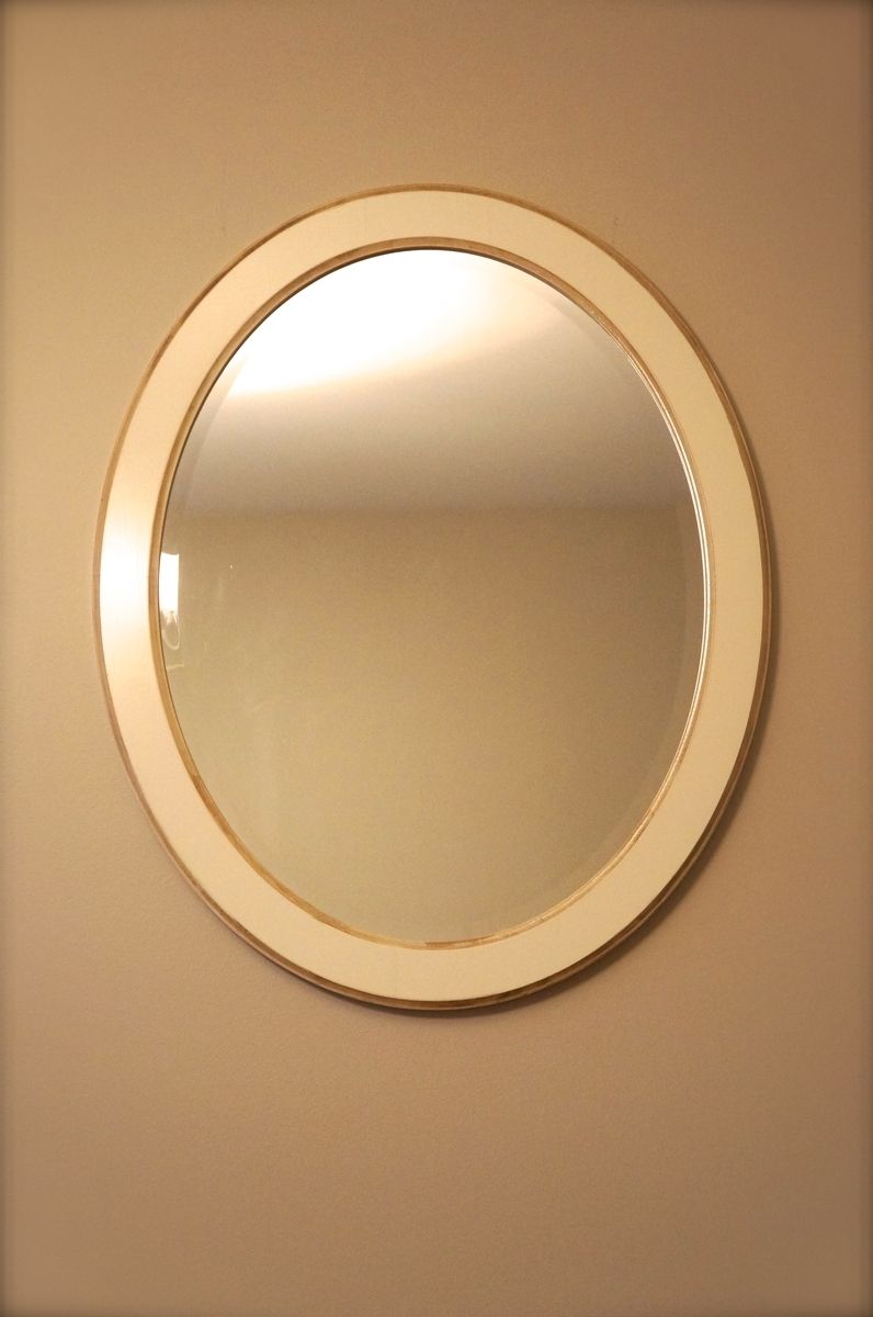 Custom Made Solid Wood Oval Wall Mirror by Musheno Woodworking Company