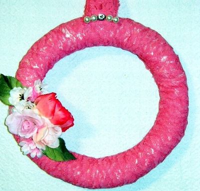 Custom Made Pink Lace Wreath