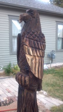 Custom Made Black Walnut Perched Eagle Chainsaw Carving