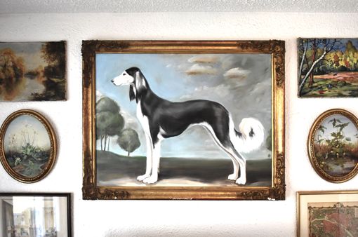 Custom Made Commissioned Classical Dog Portrait By Susannah Carson (Full Length)