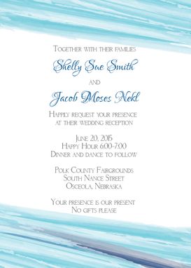 Custom Made Watercolor Wedding Invitation Suite -- Invite, Response Card + Reception Card