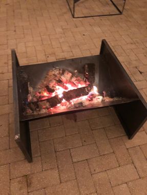 Custom Made Metal Fire Pit, Outdoor Fire Pit, Square Wood Burning Fire Pit, Outdoor Home Decor