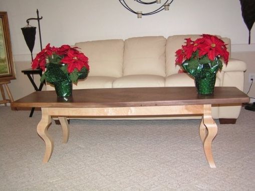 Custom Made Walnut Coffee Table With Maple Legs