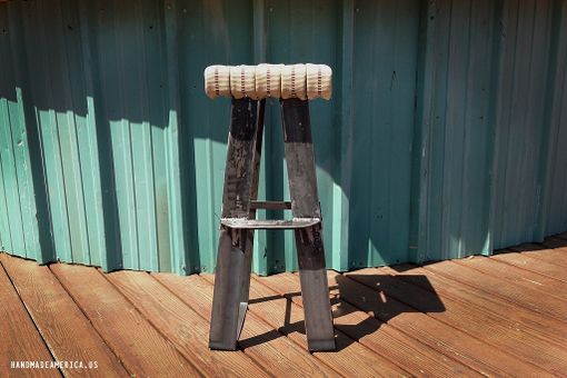 Custom Made Reclaimed Firehose Stool