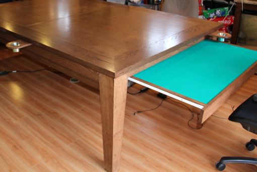 Custom Made Game Table W Removable Top / Cup Holders & Pull-Out Trays