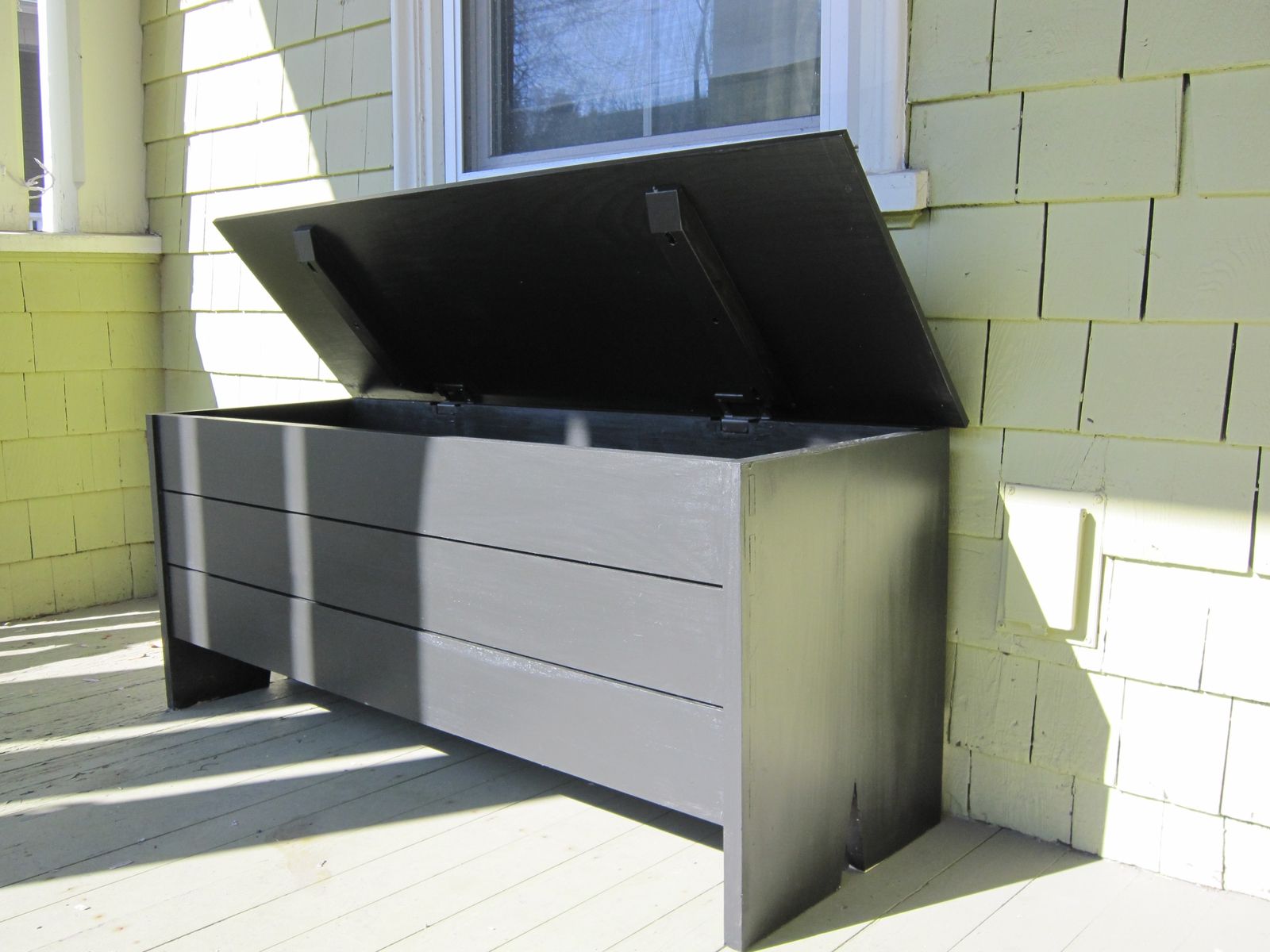 Hand Crafted Outdoor Storage Bench By Newton Fine