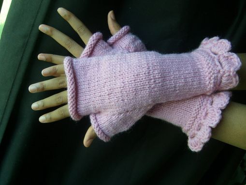 Custom Made Extraordinary Fingerless Gloves/Pretty In Pink - Breast Cancer Awareness