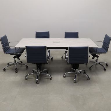 Custom Made Rectangular Shape Custom Conference Table, Engineered Stone Top - Aurora Meeting Table